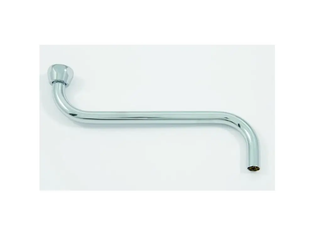 Rohrauslauf von Ideal Standard, gebogen und verchromt, mit Anschluss oben. Ideal für Sanitärinstallationen.